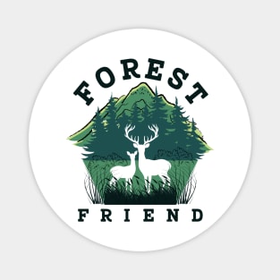 Forest Friend Deer T-Shirt - Nature Wildlife Camping Hiking Graphic Tee Magnet